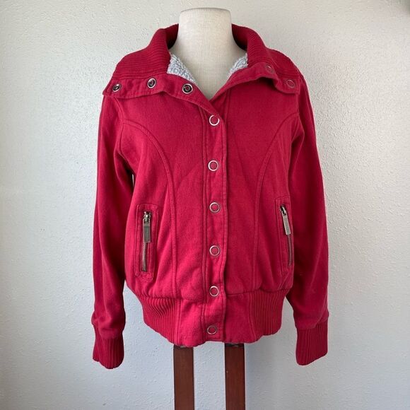 Maurices Button Down Fleece Lined Jacket Size L EUC - Picture 1 of 7